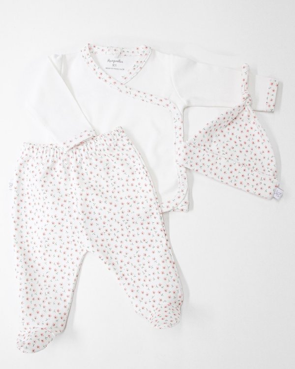 Conjunto MOSCÚ 325 - Florcitas Rosas c/ Verde