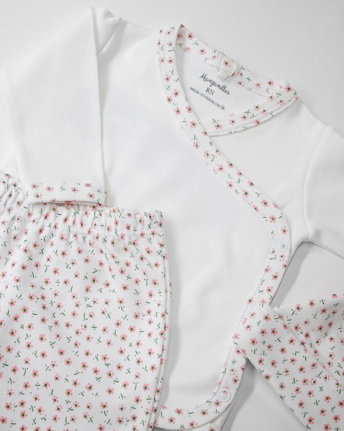 Conjunto MOSCÚ 325 - Florcitas Rosas c/ Verde - 2