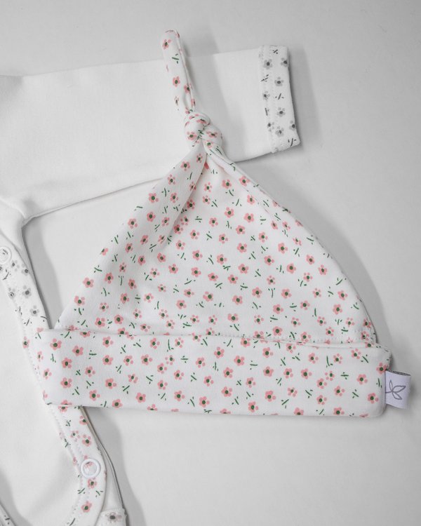 Conjunto MOSCÚ 325 - Florcitas Rosas c/ Verde