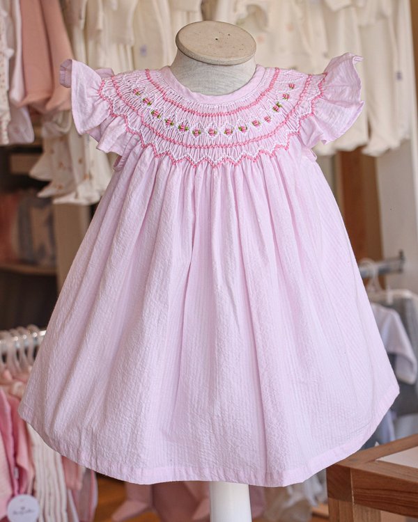 Vestido Punto Smock TAIS 610 - Rosa