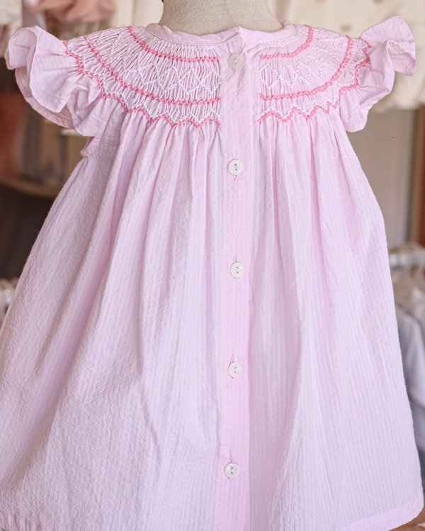 Vestido Punto Smock TAIS 610 - Rosa