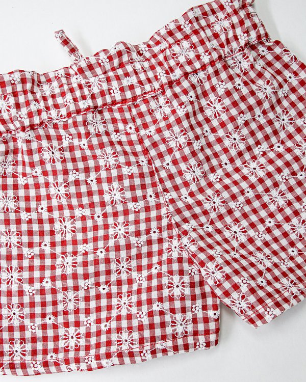 Short RECIFE 457 - Rojo a Cuadros c/ Estrellas