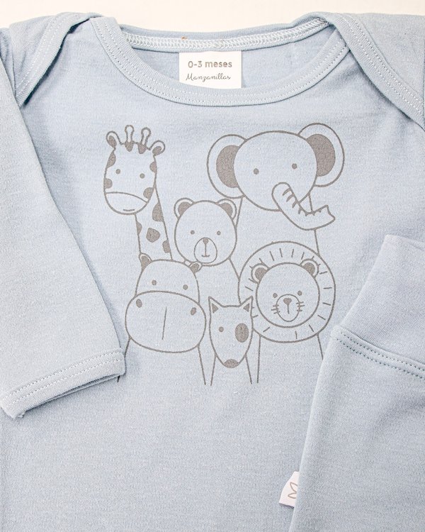 Conjunto NANAWA 527 - Celeste Animalitos