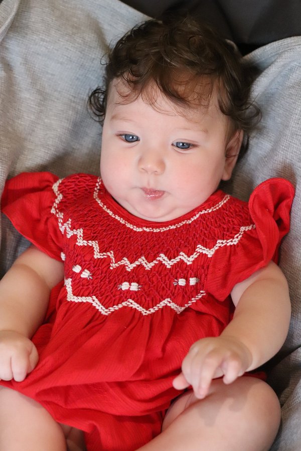 Babuchona Punto Smock ZOE 585 - Rojo Cotton