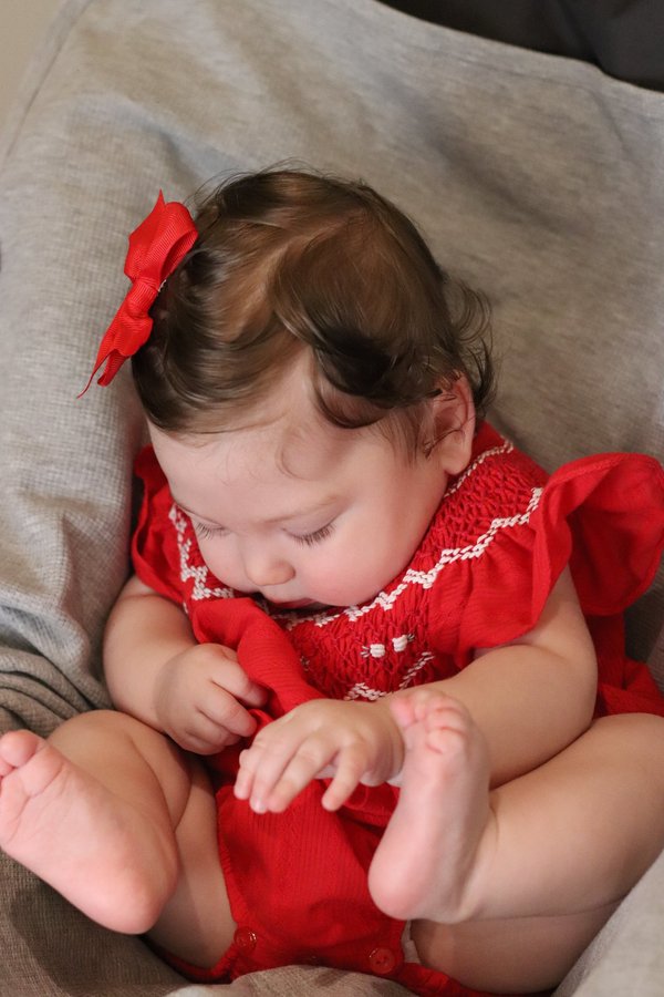 Babuchona Punto Smock ZOE 585 - Rojo Cotton