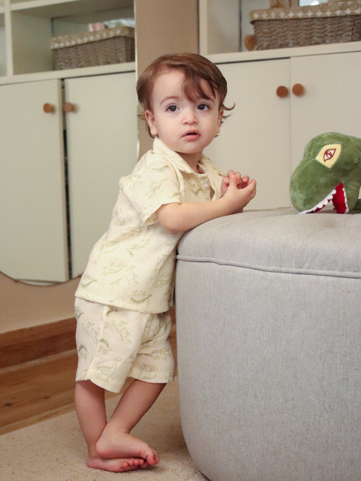 Camisa ALTOS - Dinosaurios beige c/ verde - 3