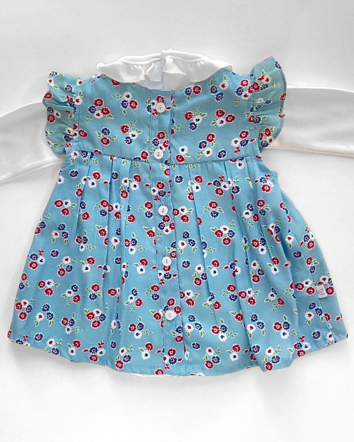 Vestido + Body EMILY 530 - Celeste con flores - 3