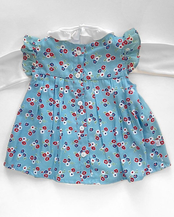 Vestido + Body EMILY 530 - Celeste con flores
