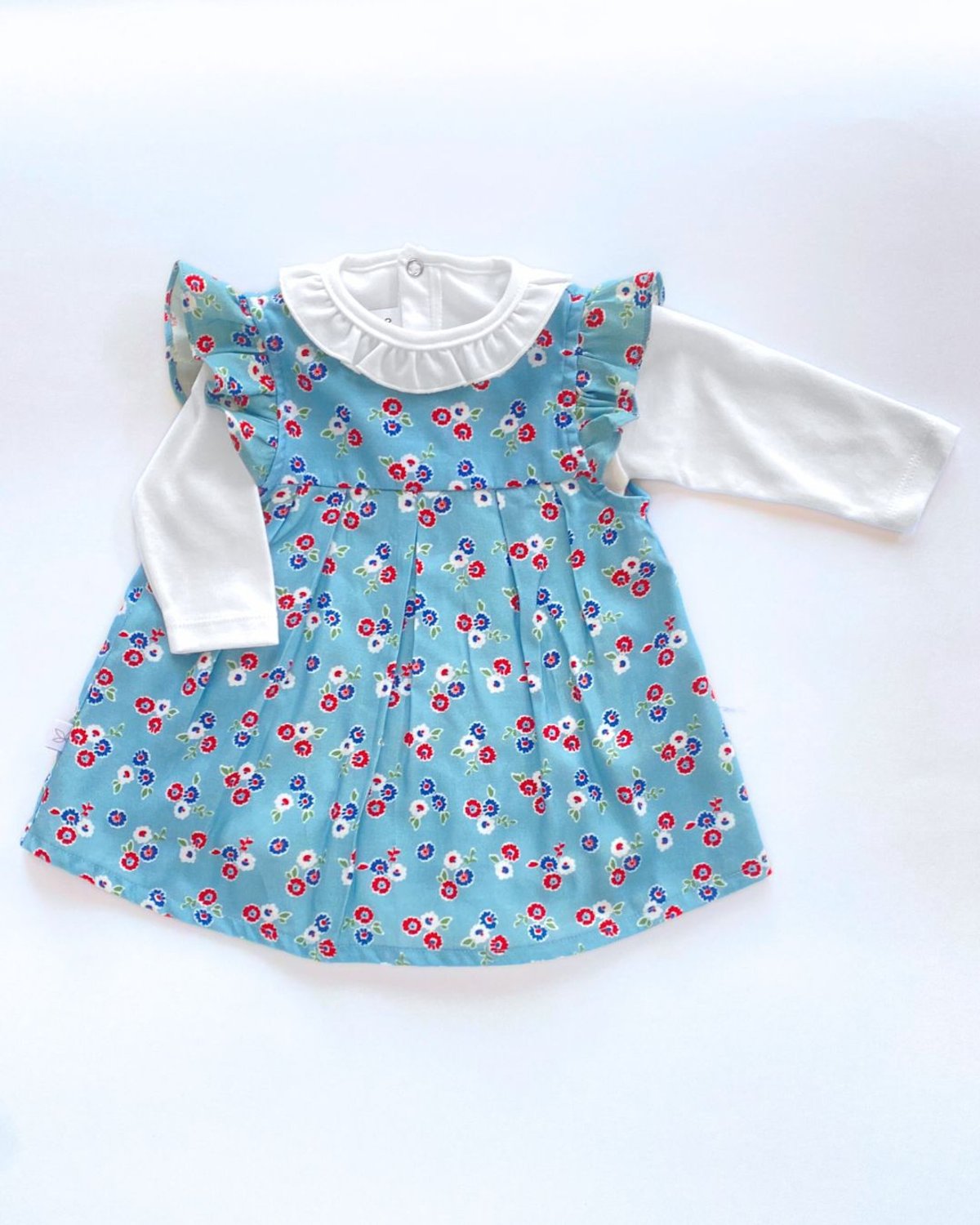 Vestido + Body EMILY 530 - Celeste con flores