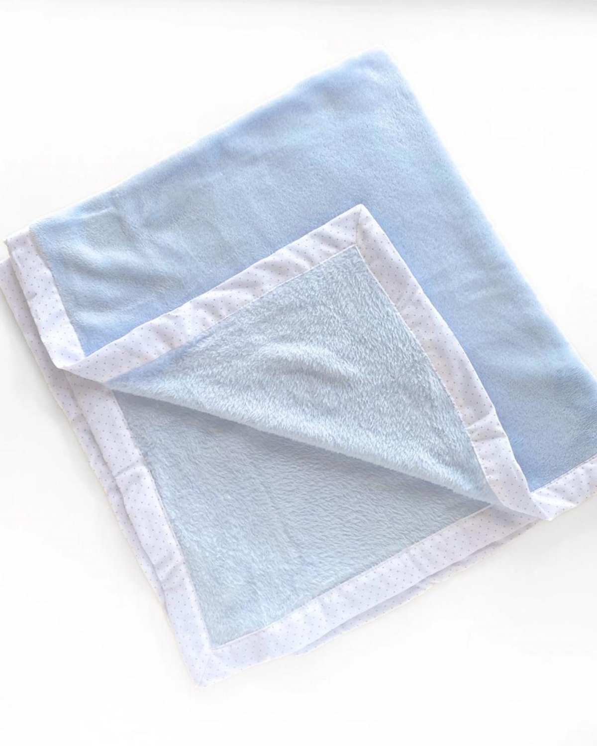 Manta CHICAGO 1409 - Blanco celeste motas