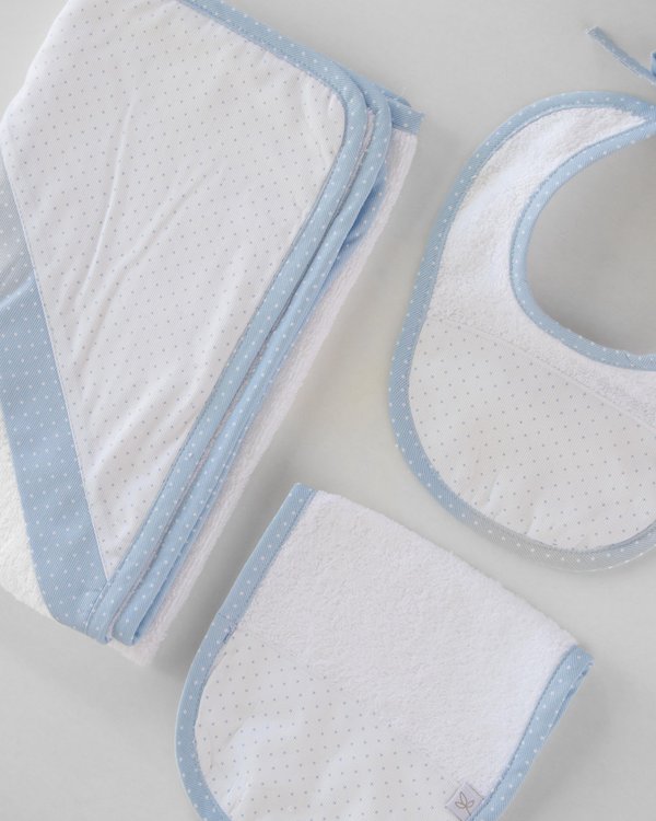 Kit toalla MARSELLA 1028 - Blanco Motitas Celestes
