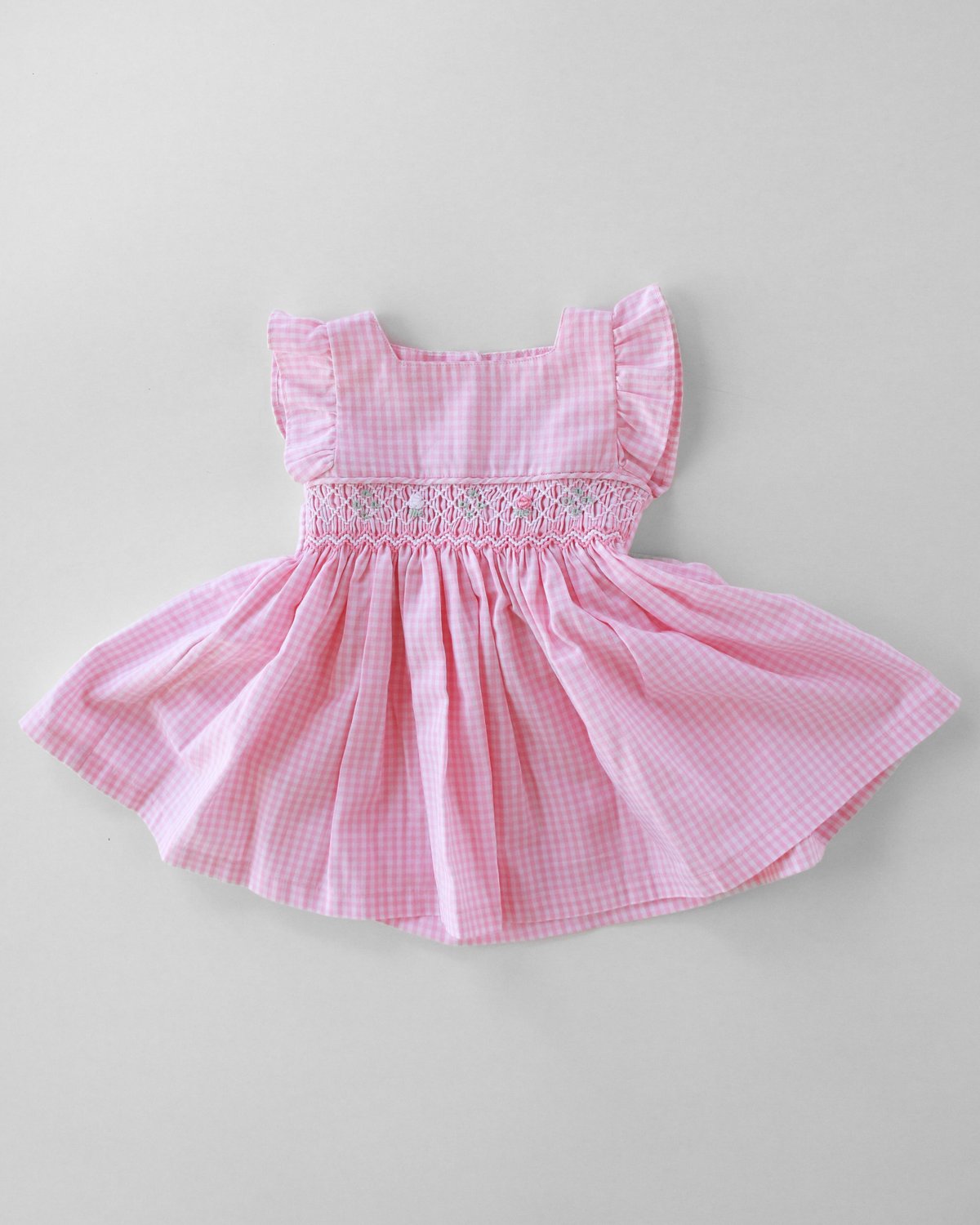 Vestido Punto Smock FRAM 591 - Rosa a Cuadros