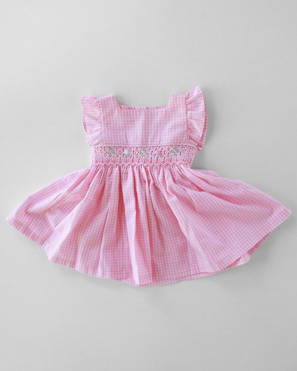 Vestido Punto Smock FRAM 591 - Rosa a Cuadros