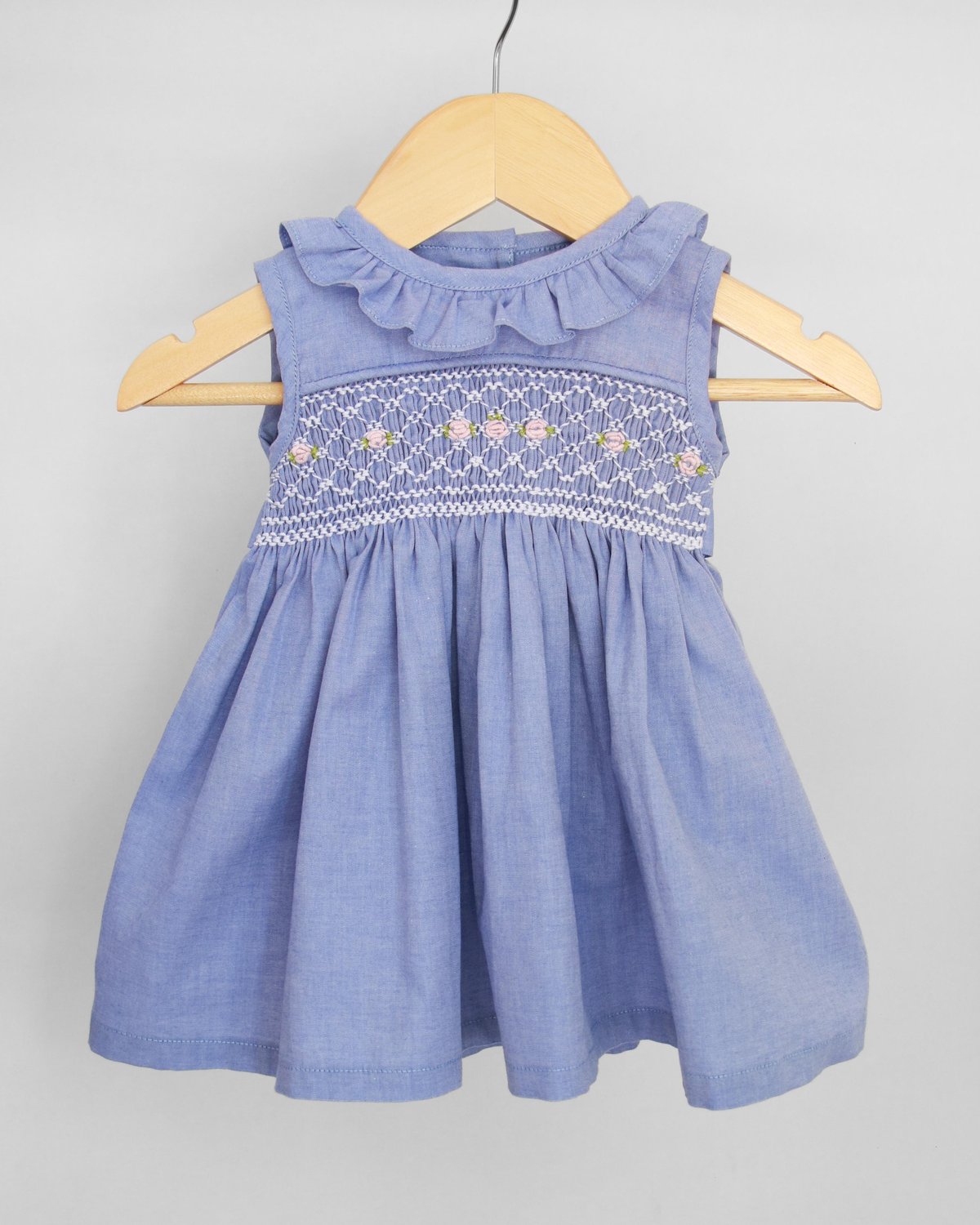 Vestido Punto Smock IRIS 586 - Azul Claro