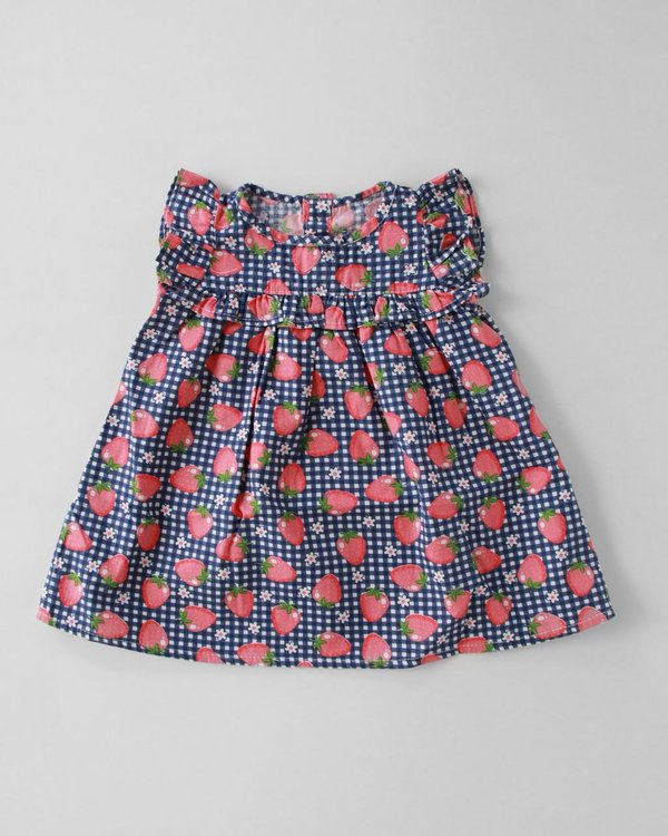 Vestido ZAIRA 594 - Azul cuadritos y frutillas
