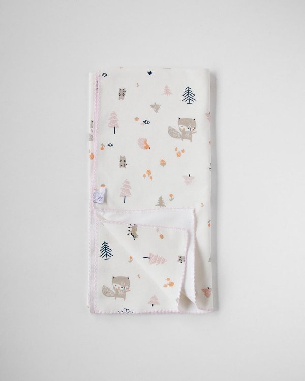 Manta QUILMES 337 - Animalitos y arbolitos nena 