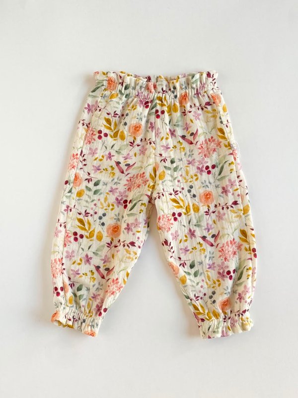 PANTALON PERLA - floral tonos suaves 