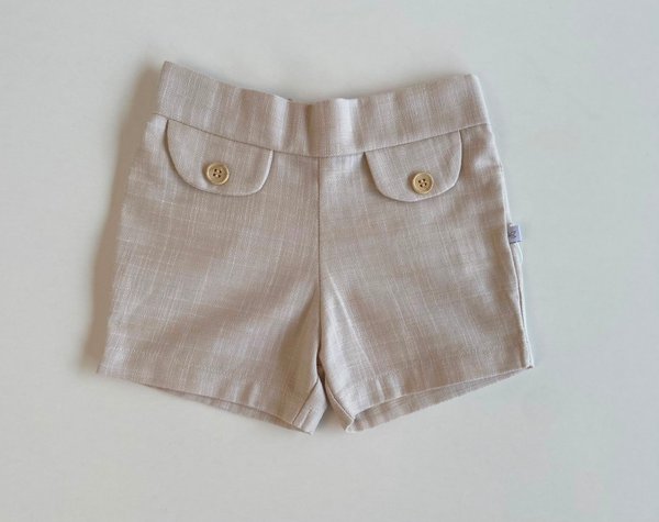 BERMUDA C/ TAPITA + BOTONES MILO - Beige