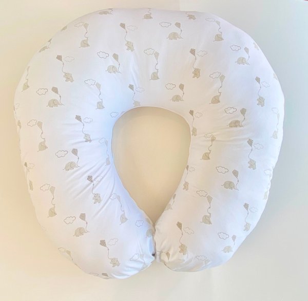 Almohada de Amamantar CALGARY 31 - Beige cuadritos elefantes beige