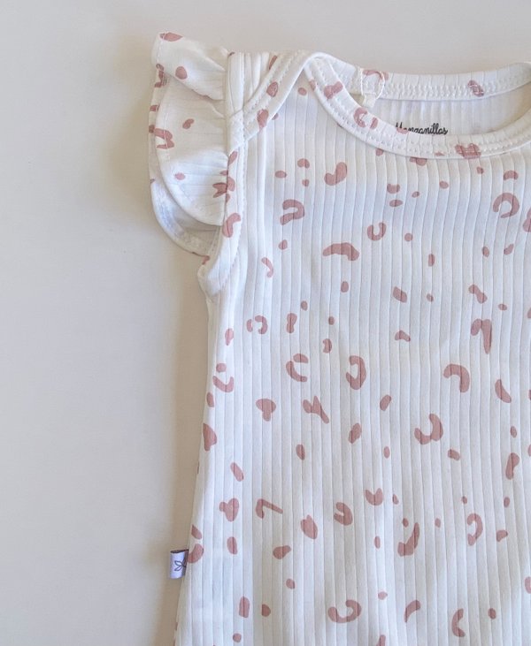 BODY CUELLO AM. C/ ALETAS EN LA MANGA VALENTINA - Rosa Animal Print
