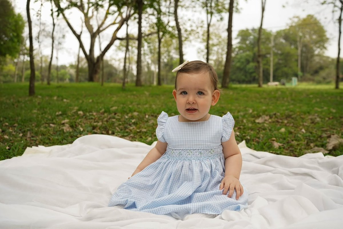 Vestido Punto Smock FRAM 591 - Celeste a Cuadros - 4
