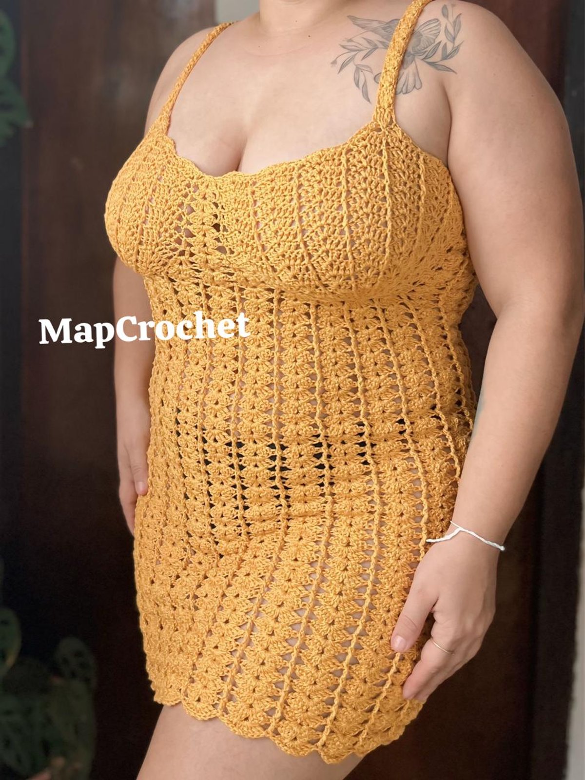 Vestido Sirena Dorada. 