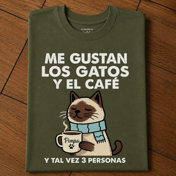 Me gustan los gatos, el café y 3 personas By: @mariepimpo