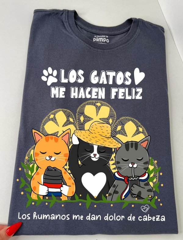 Los Gatos me hacen feliz By: @bbilustra.py