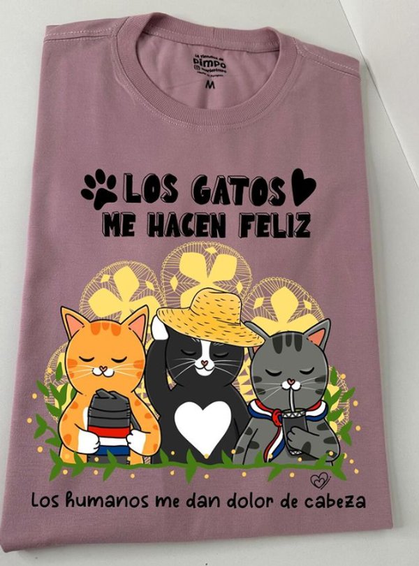 Los Gatos me hacen feliz By: @bbilustra.py