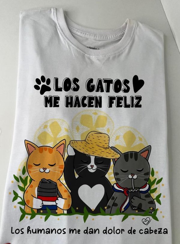 Los Gatos me hacen feliz By: @bbilustra.py