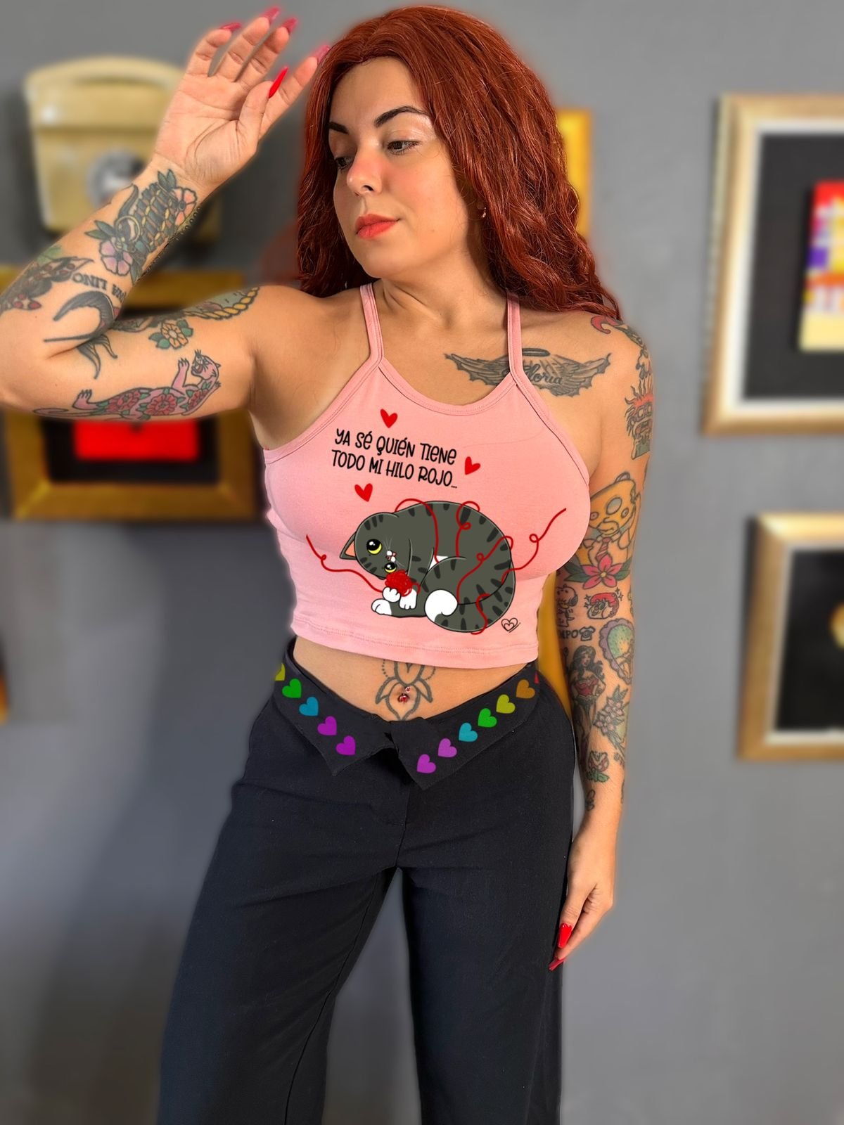 Mi hilo rojo gatito By: @bbilustra.py 