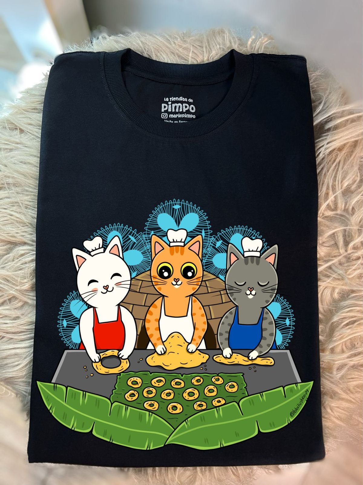 Michis haciendo chipa By: @bbilustra.py