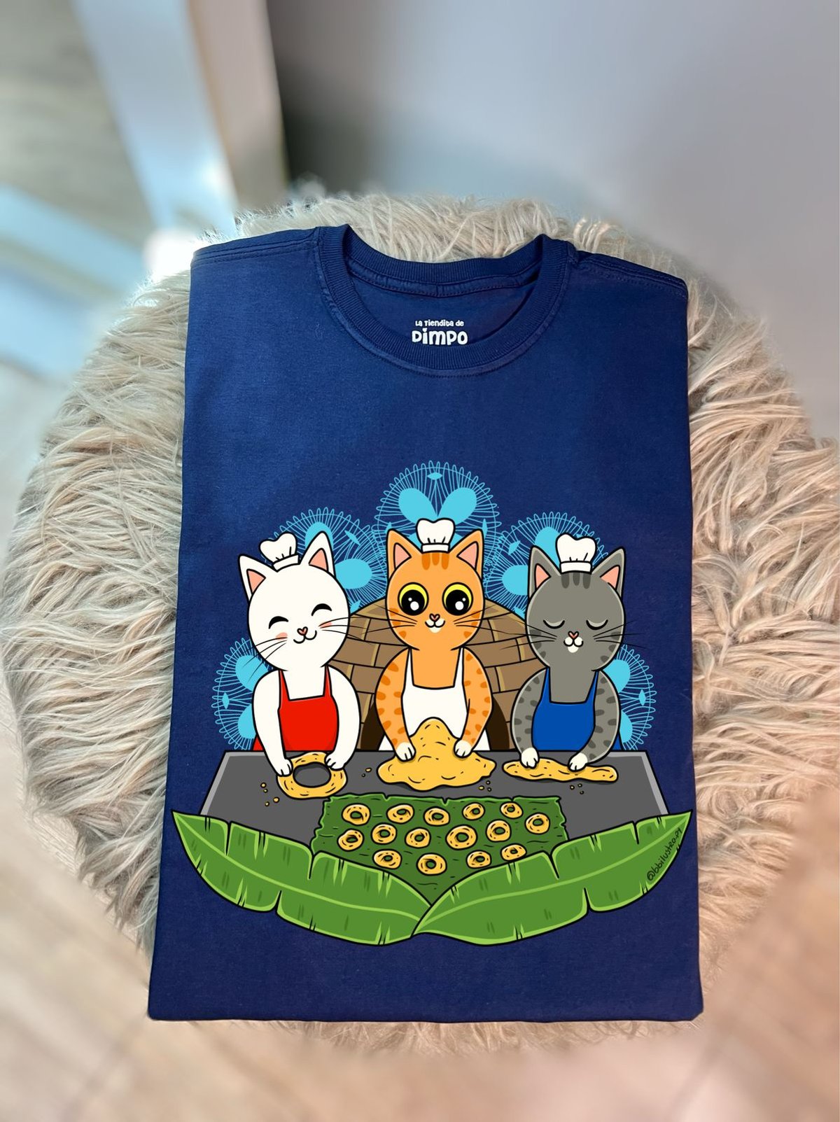 Michis haciendo chipa By: @bbilustra.py