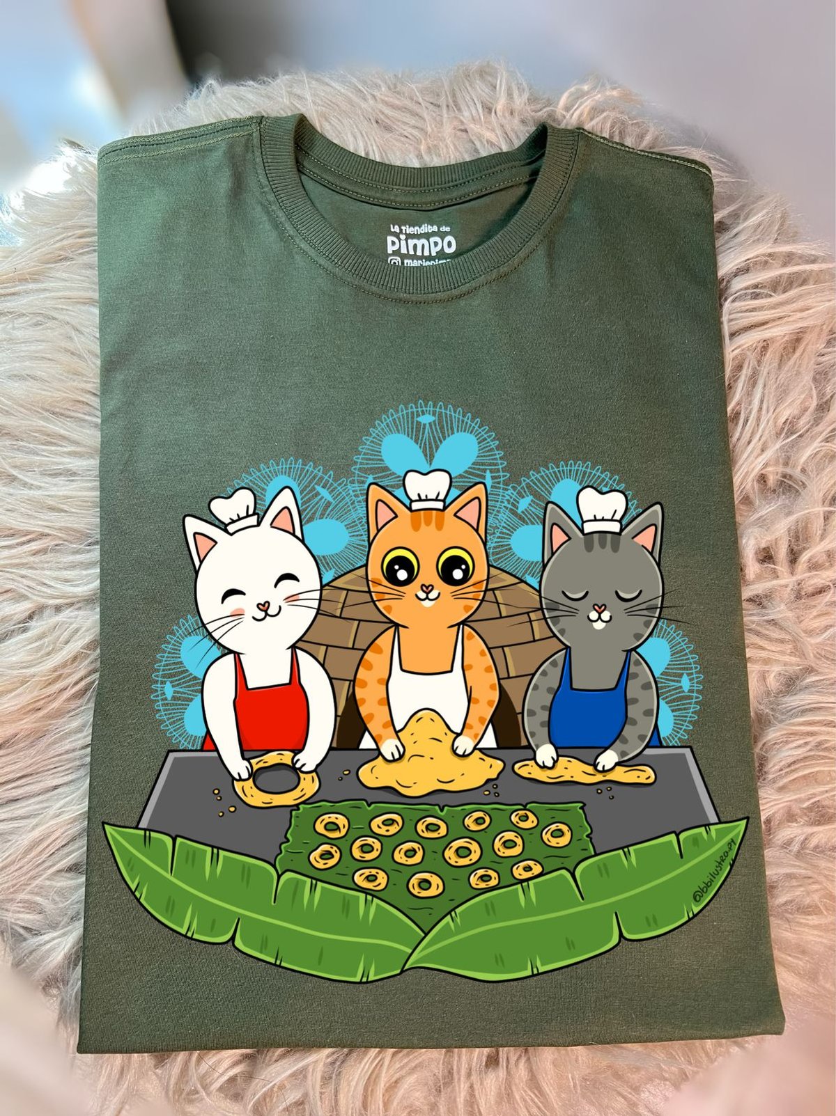 Michis haciendo chipa By: @bbilustra.py