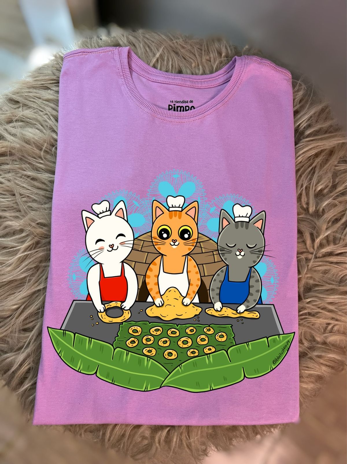 Michis haciendo chipa By: @bbilustra.py