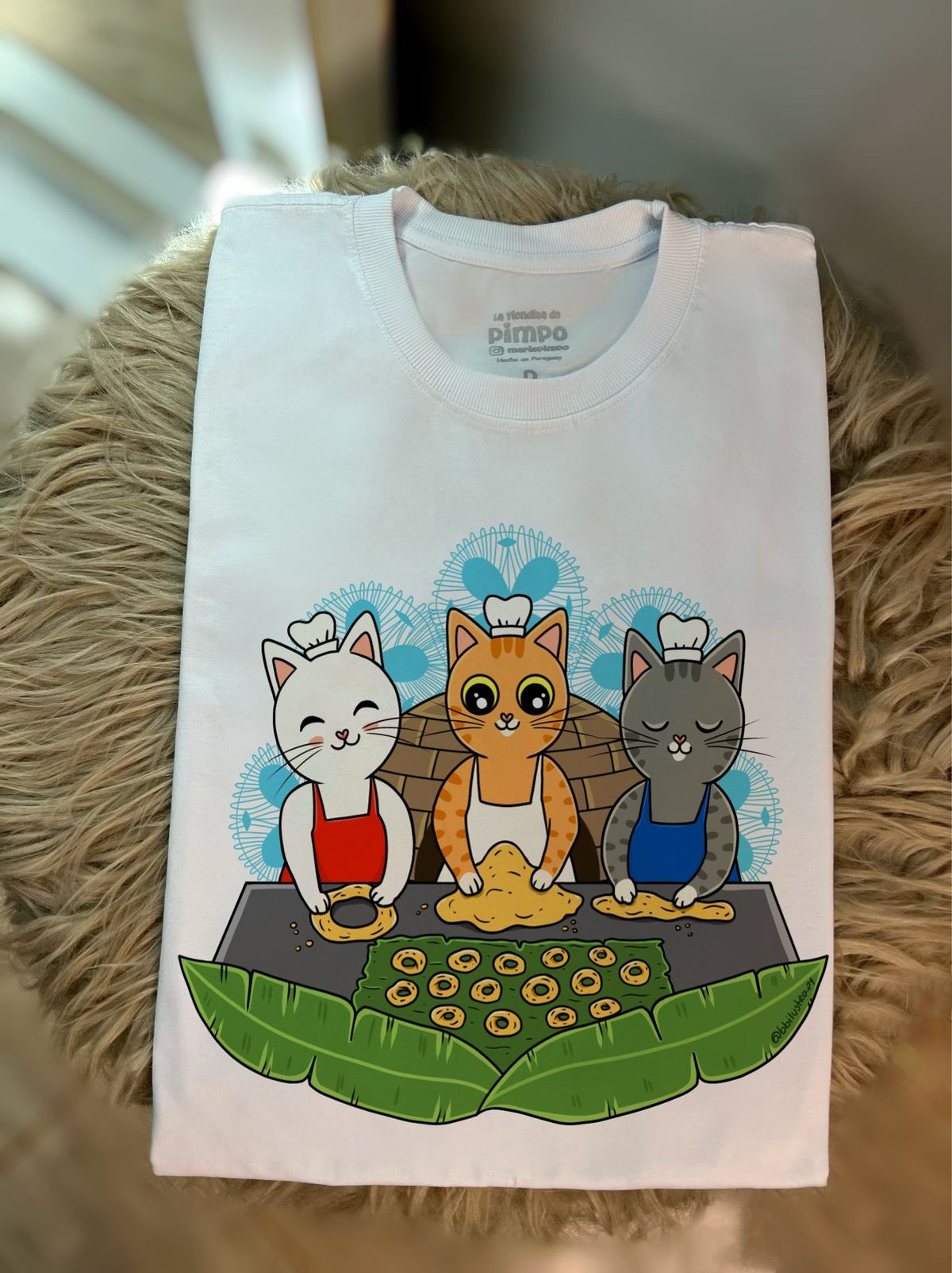 Michis haciendo chipa By: @bbilustra.py