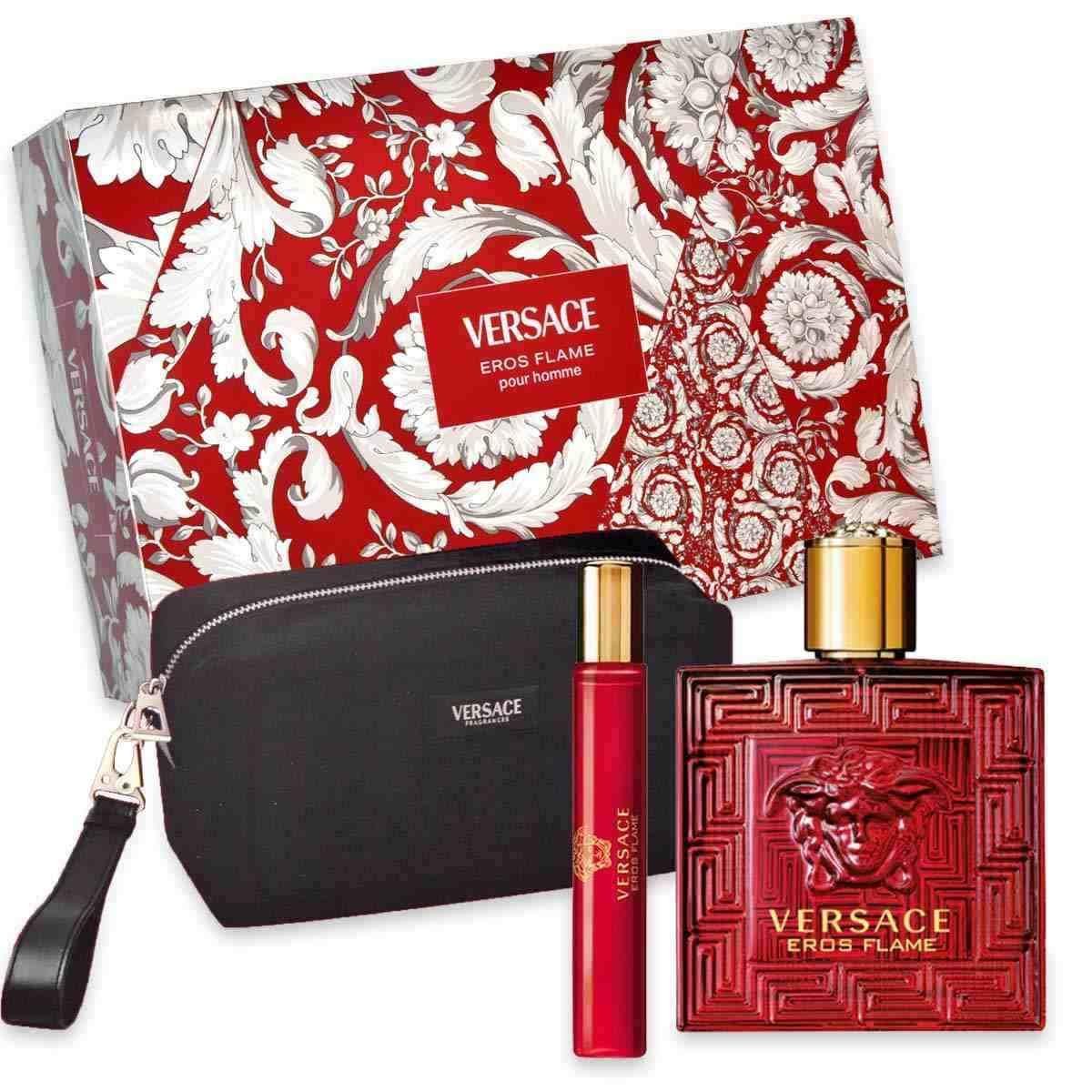 KIT VERSACE EROS FLAME M EDP 100ML+10ML+TRAVEL POUCH 