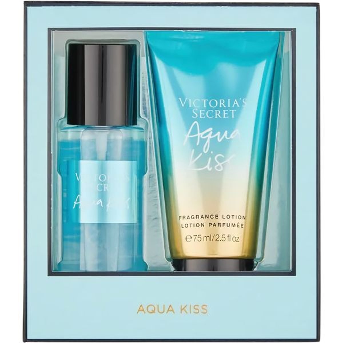 VICTORIA'S SECRET AQUA KISS 75ML LOTION+75ML MIST