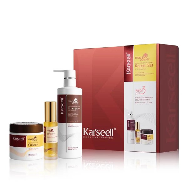 Mascarilla capilar de colágeno Karseell + champú capilar + aceite de argán