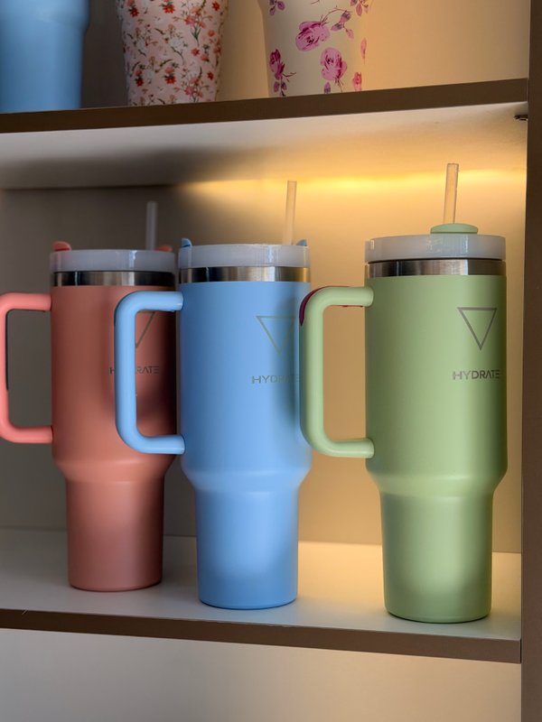 Vaso con tapa, sorbete y asa SÍMIL HYDRATE