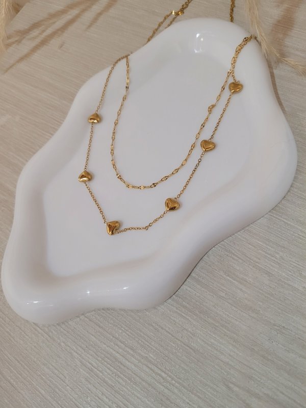 Collar doble de corazon