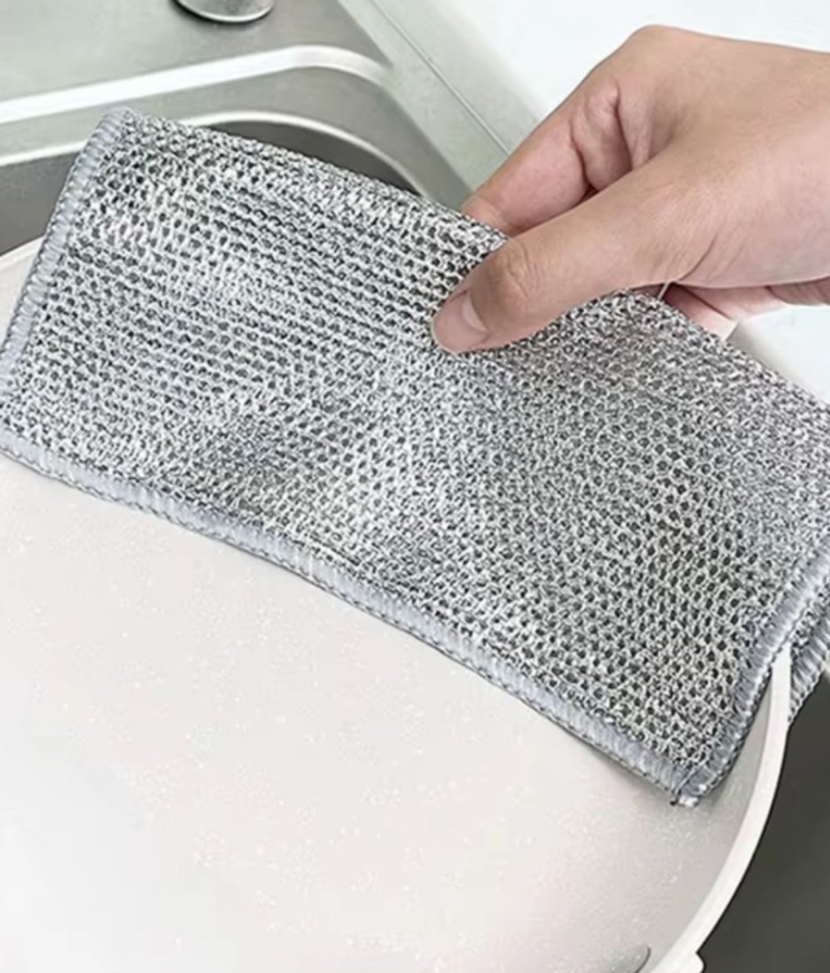 🧽 Cepillo Dispensador + Paños de Acero Multiuso (2 en 1) - 3