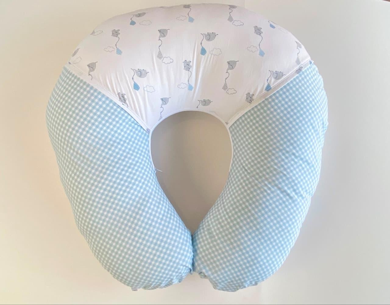 Almohada de Amamantar Calgary- Celeste Elefantes Cod.31