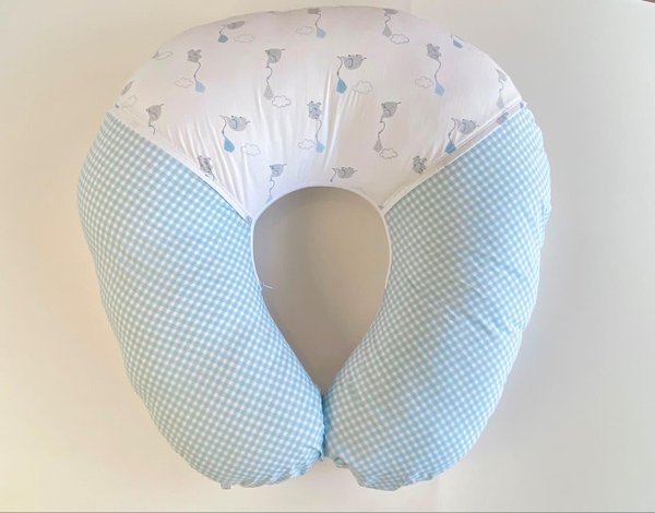 Almohada de Amamantar Calgary- Celeste Elefantes Cod.31