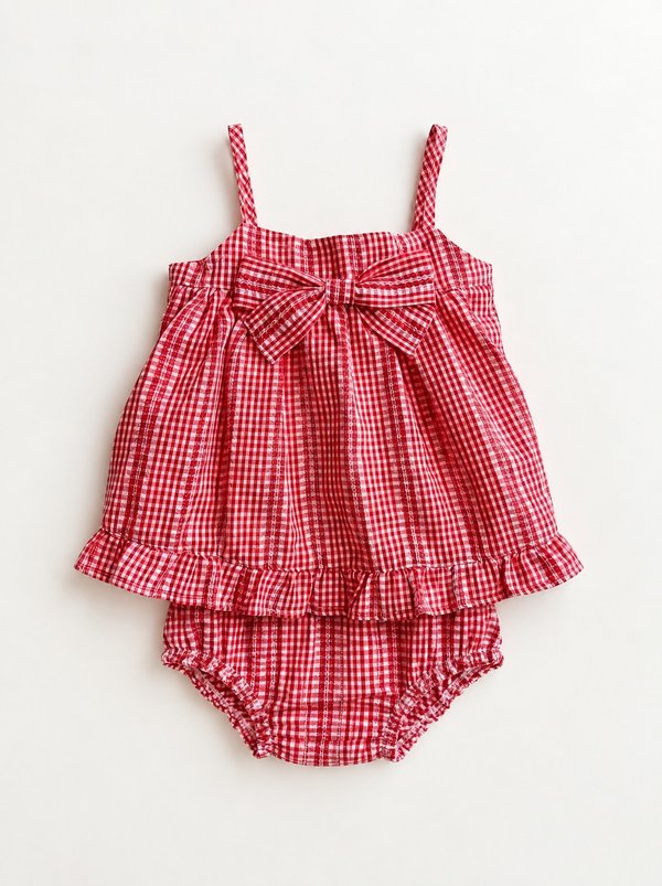 Conjunto Natalia- Rojo Cuadros Cod.678