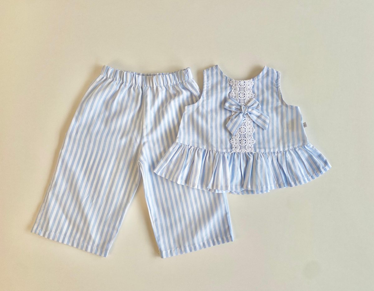 Conjunto Aitana- Celeste Rayas Cod.675 - 2