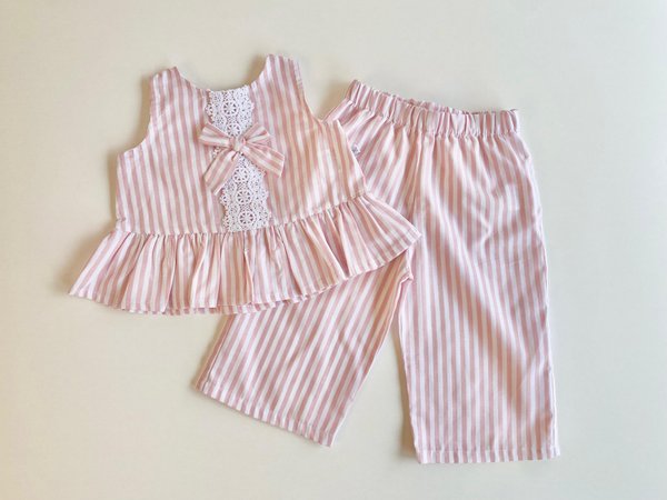 Conjunto Aitana- Rosa Rayas Cod.675