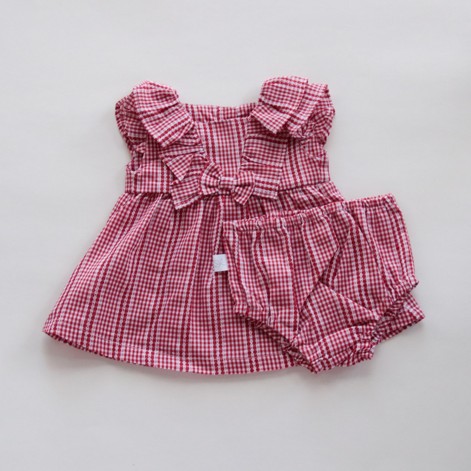 Vestido C/Bombacha Adelaide- Rojo a cuadros Cod. 355