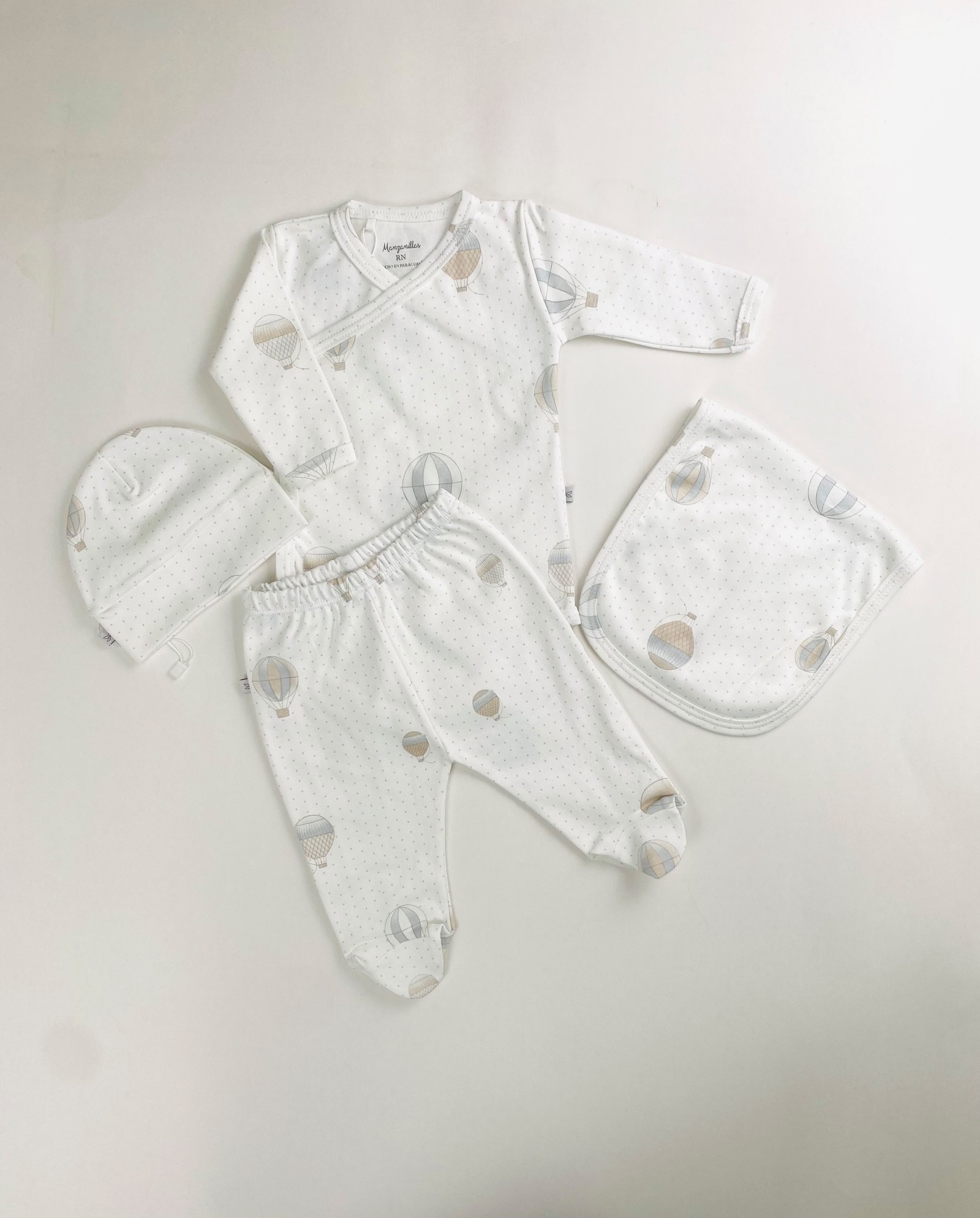 Conjunto Body La Rioja- Globos Motas Grises. Cod.688