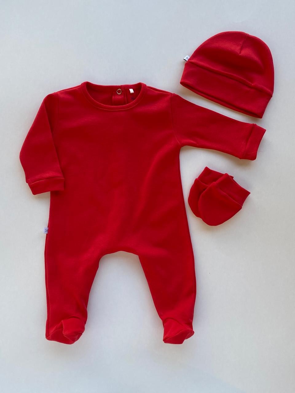 Set Osito +Gorra+Manopla Teo- Rojo Cod. 654